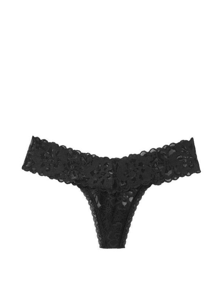 Жіночі мереживні трусики Victoria's Secret The Lacie Lace-up Thong Panty