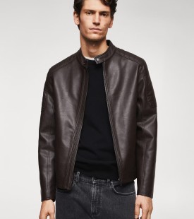 Чоловіча куртка Mango зі штучної шкіри 